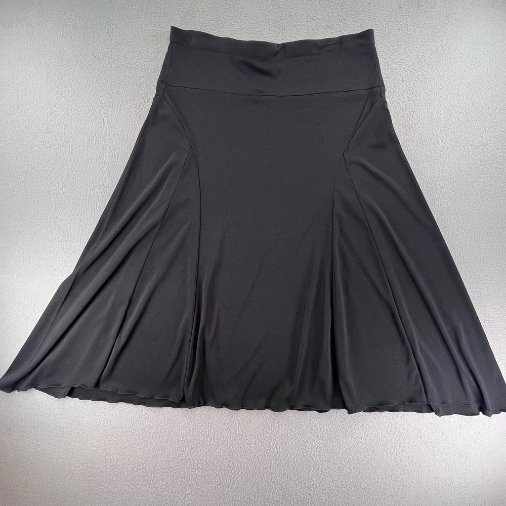 Donna Toran Women Skirt Black Polyester VTG L A-Line Flared Minimalist